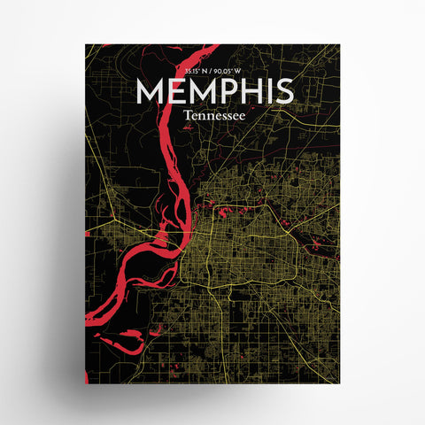 Memphis TN Map Poster – Detailed Art Print of Memphis, Tennessee City Map Art for Home Decor, Office Decor, and Unique Gifts