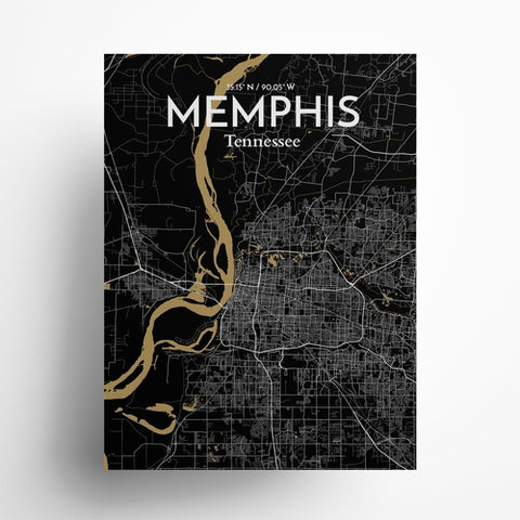 Memphis TN Map Poster – Detailed Art Print of Memphis, Tennessee City Map Art for Home Decor, Office Decor, and Unique Gifts