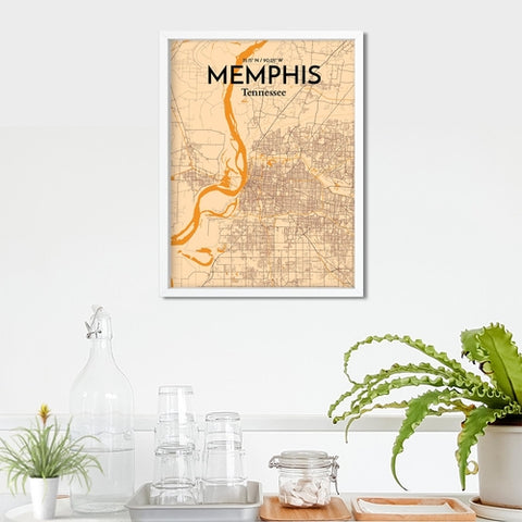 Memphis TN Map Poster – Detailed Art Print of Memphis, Tennessee City Map Art for Home Decor, Office Decor, and Unique Gifts