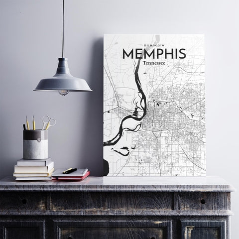 Memphis TN Map Poster – Detailed Art Print of Memphis, Tennessee City Map Art for Home Decor, Office Decor, and Unique Gifts