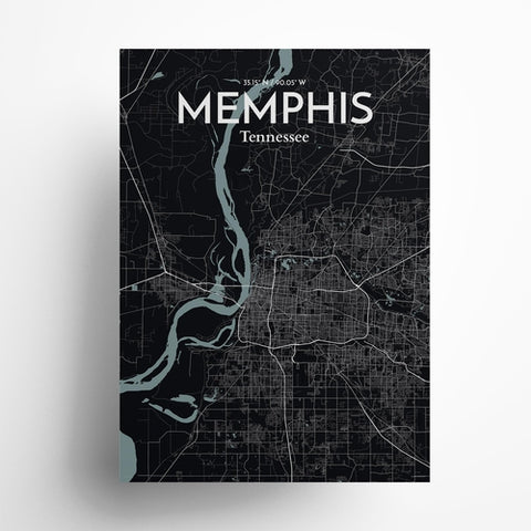 Memphis TN Map Poster – Detailed Art Print of Memphis, Tennessee City Map Art for Home Decor, Office Decor, and Unique Gifts