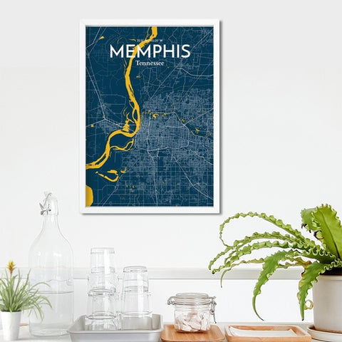 Memphis TN Map Poster – Detailed Art Print of Memphis, Tennessee City Map Art for Home Decor, Office Decor, and Unique Gifts