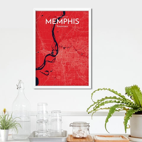 Memphis TN Map Poster – Detailed Art Print of Memphis, Tennessee City Map Art for Home Decor, Office Decor, and Unique Gifts