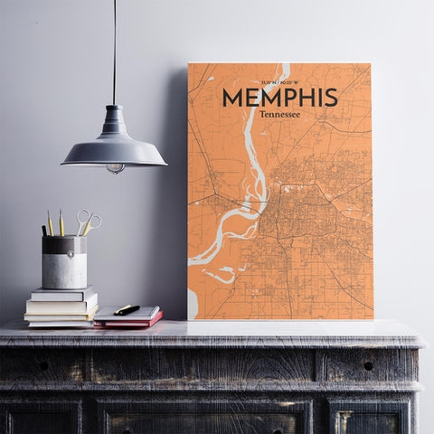 Memphis TN Map Poster – Detailed Art Print of Memphis, Tennessee City Map Art for Home Decor, Office Decor, and Unique Gifts