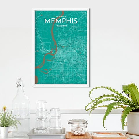 Memphis TN Map Poster – Detailed Art Print of Memphis, Tennessee City Map Art for Home Decor, Office Decor, and Unique Gifts