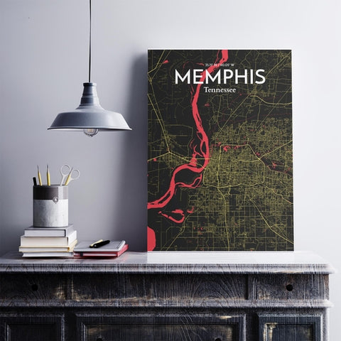 Memphis TN Map Poster – Detailed Art Print of Memphis, Tennessee City Map Art for Home Decor, Office Decor, and Unique Gifts