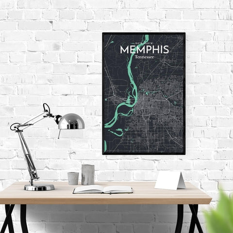 Memphis TN Map Poster – Detailed Art Print of Memphis, Tennessee City Map Art for Home Decor, Office Decor, and Unique Gifts