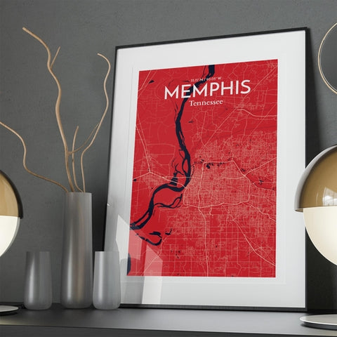 Memphis TN Map Poster – Detailed Art Print of Memphis, Tennessee City Map Art for Home Decor, Office Decor, and Unique Gifts