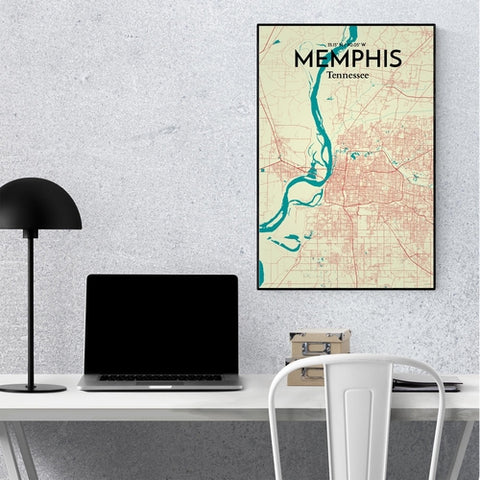 Memphis TN Map Poster – Detailed Art Print of Memphis, Tennessee City Map Art for Home Decor, Office Decor, and Unique Gifts