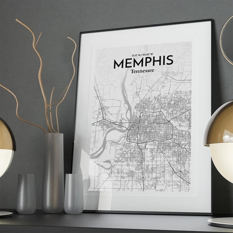 Memphis TN Map Poster – Detailed Art Print of Memphis, Tennessee City Map Art for Home Decor, Office Decor, and Unique Gifts