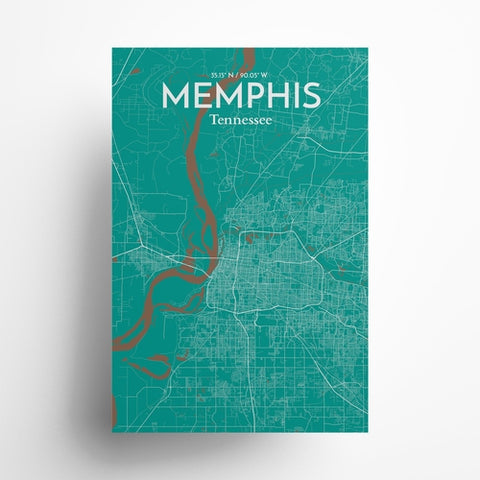 Memphis TN Map Poster – Detailed Art Print of Memphis, Tennessee City Map Art for Home Decor, Office Decor, and Unique Gifts