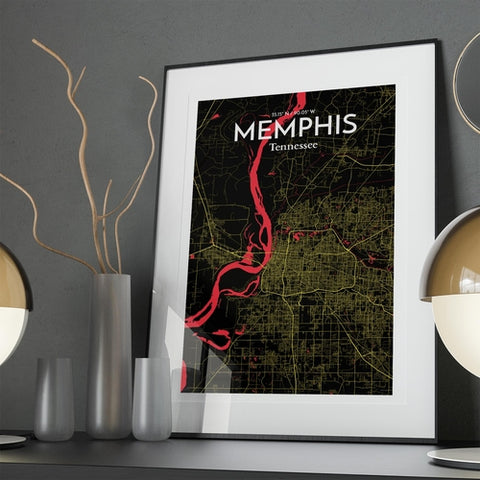 Memphis TN Map Poster – Detailed Art Print of Memphis, Tennessee City Map Art for Home Decor, Office Decor, and Unique Gifts