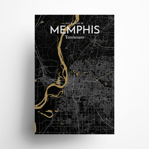 Memphis TN Map Poster – Detailed Art Print of Memphis, Tennessee City Map Art for Home Decor, Office Decor, and Unique Gifts