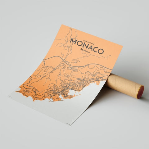 Monaco City Map Poster – Detailed Art Print of Monaco, French Riviera for Home Decor, Office Decor, Travel Art, and Unique Gifts