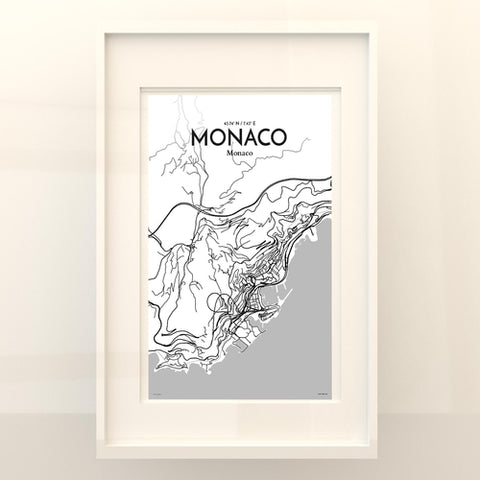 Monaco City Map Poster – Detailed Art Print of Monaco, French Riviera for Home Decor, Office Decor, Travel Art, and Unique Gifts