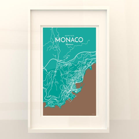 Monaco City Map Poster – Detailed Art Print of Monaco, French Riviera for Home Decor, Office Decor, Travel Art, and Unique Gifts