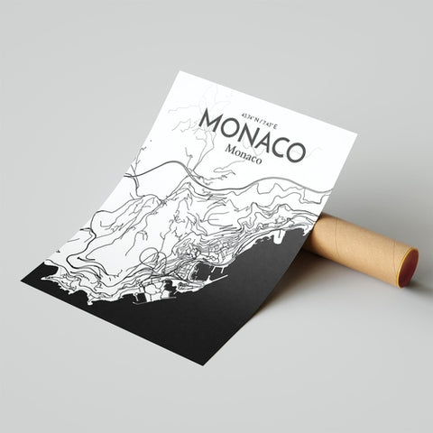 Monaco City Map Poster – Detailed Art Print of Monaco, French Riviera for Home Decor, Office Decor, Travel Art, and Unique Gifts