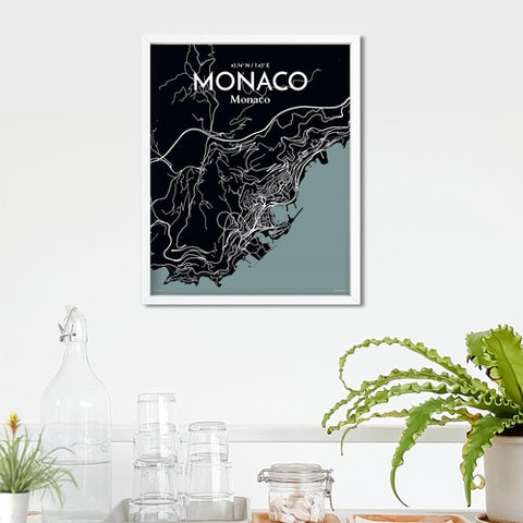 Monaco City Map Poster – Detailed Art Print of Monaco, French Riviera for Home Decor, Office Decor, Travel Art, and Unique Gifts