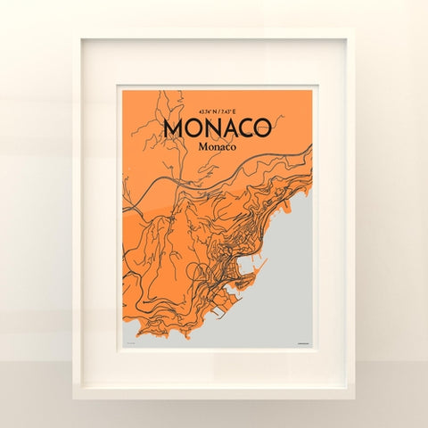 Monaco City Map Poster – Detailed Art Print of Monaco, French Riviera for Home Decor, Office Decor, Travel Art, and Unique Gifts