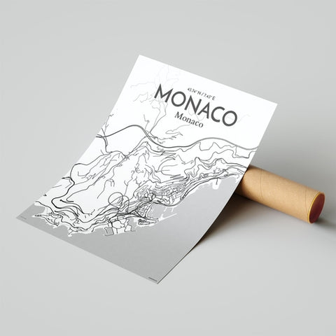 Monaco City Map Poster – Detailed Art Print of Monaco, French Riviera for Home Decor, Office Decor, Travel Art, and Unique Gifts