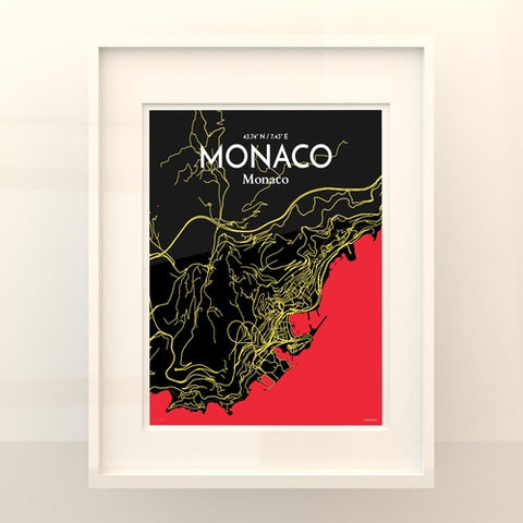 Monaco City Map Poster – Detailed Art Print of Monaco, French Riviera for Home Decor, Office Decor, Travel Art, and Unique Gifts