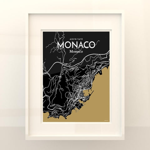 Monaco City Map Poster – Detailed Art Print of Monaco, French Riviera for Home Decor, Office Decor, Travel Art, and Unique Gifts