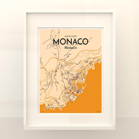 Monaco City Map Poster – Detailed Art Print of Monaco, French Riviera for Home Decor, Office Decor, Travel Art, and Unique Gifts