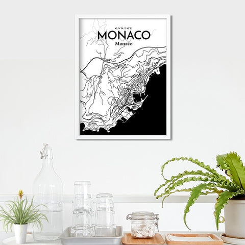 Monaco City Map Poster – Detailed Art Print of Monaco, French Riviera for Home Decor, Office Decor, Travel Art, and Unique Gifts