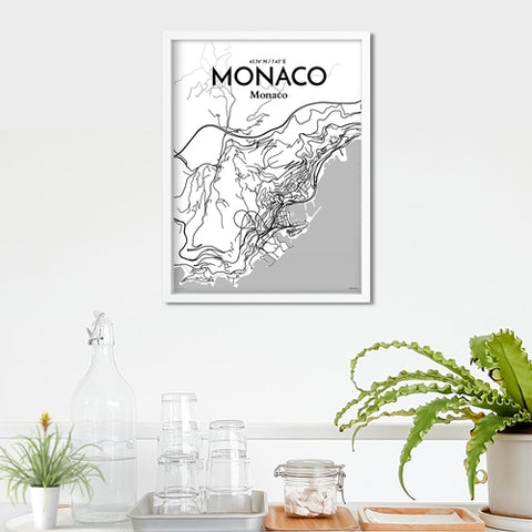 Monaco City Map Poster – Detailed Art Print of Monaco, French Riviera for Home Decor, Office Decor, Travel Art, and Unique Gifts