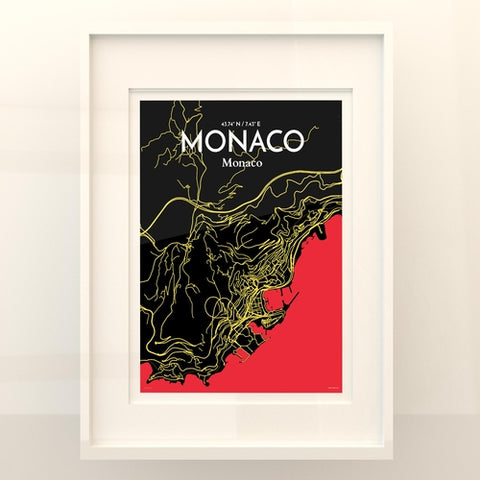 Monaco City Map Poster – Detailed Art Print of Monaco, French Riviera for Home Decor, Office Decor, Travel Art, and Unique Gifts