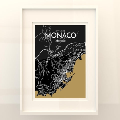 Monaco City Map Poster – Detailed Art Print of Monaco, French Riviera for Home Decor, Office Decor, Travel Art, and Unique Gifts