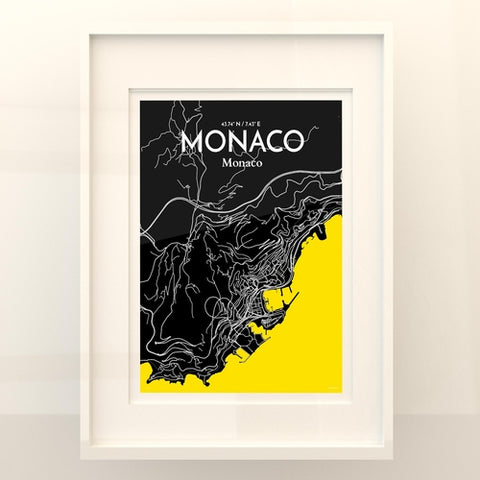 Monaco City Map Poster – Detailed Art Print of Monaco, French Riviera for Home Decor, Office Decor, Travel Art, and Unique Gifts