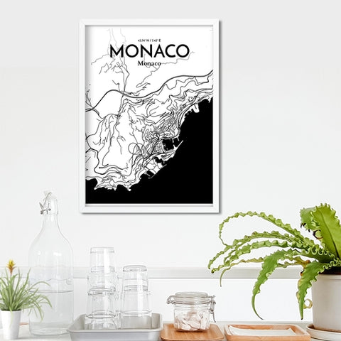 Monaco City Map Poster – Detailed Art Print of Monaco, French Riviera for Home Decor, Office Decor, Travel Art, and Unique Gifts