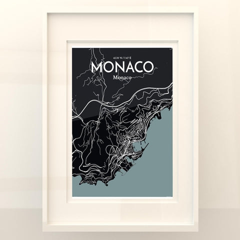 Monaco City Map Poster – Detailed Art Print of Monaco, French Riviera for Home Decor, Office Decor, Travel Art, and Unique Gifts