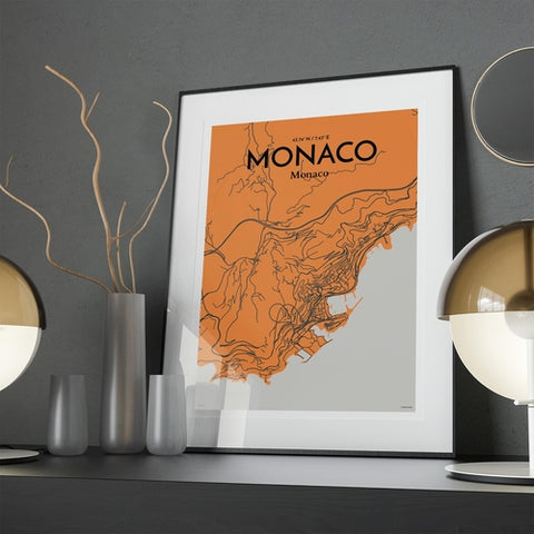 Monaco City Map Poster – Detailed Art Print of Monaco, French Riviera for Home Decor, Office Decor, Travel Art, and Unique Gifts