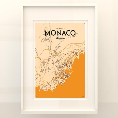 Monaco City Map Poster – Detailed Art Print of Monaco, French Riviera for Home Decor, Office Decor, Travel Art, and Unique Gifts