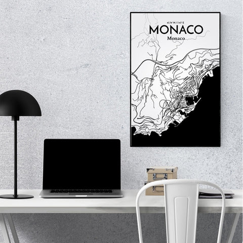 Monaco City Map Poster – Detailed Art Print of Monaco, French Riviera for Home Decor, Office Decor, Travel Art, and Unique Gifts