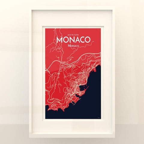 Monaco City Map Poster – Detailed Art Print of Monaco, French Riviera for Home Decor, Office Decor, Travel Art, and Unique Gifts