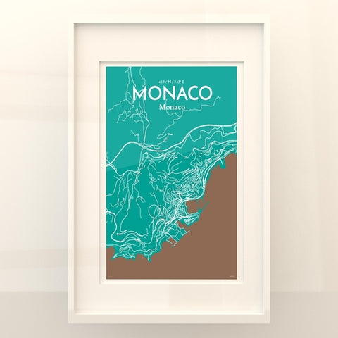 Monaco City Map Poster – Detailed Art Print of Monaco, French Riviera for Home Decor, Office Decor, Travel Art, and Unique Gifts