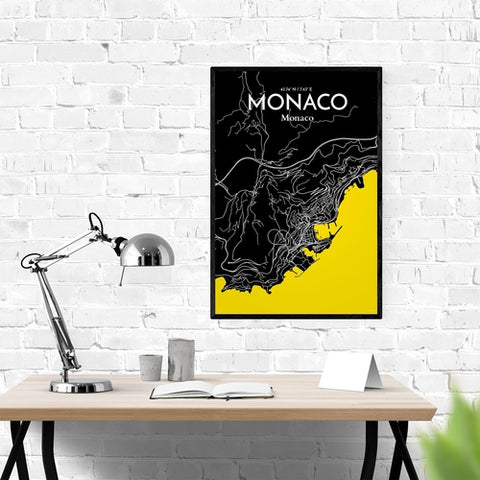 Monaco City Map Poster – Detailed Art Print of Monaco, French Riviera for Home Decor, Office Decor, Travel Art, and Unique Gifts