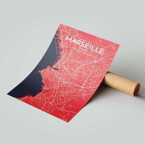 Marseille City Map Poster – Detailed Art Print of Marseille, South of France City Map Art for Home Decor, Office Decor, and Unique Gifts