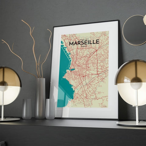 Marseille City Map Poster – Detailed Art Print of Marseille, South of France City Map Art for Home Decor, Office Decor, and Unique Gifts