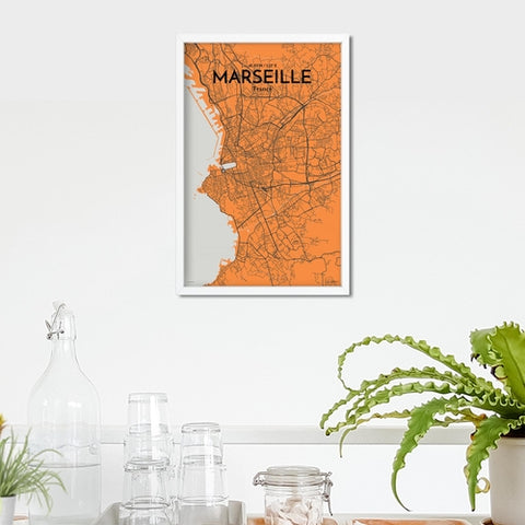 Marseille City Map Poster – Detailed Art Print of Marseille, South of France City Map Art for Home Decor, Office Decor, and Unique Gifts