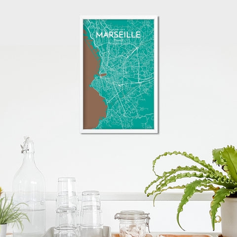 Marseille City Map Poster – Detailed Art Print of Marseille, South of France City Map Art for Home Decor, Office Decor, and Unique Gifts