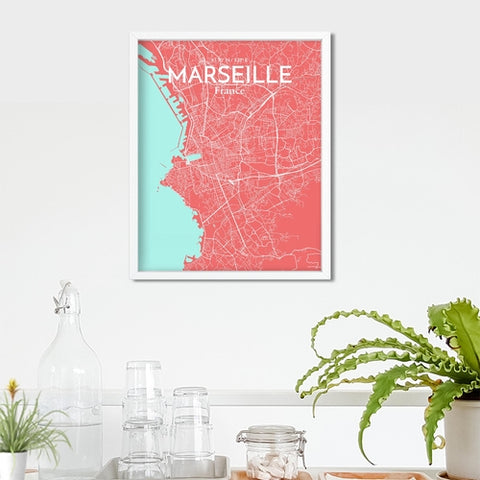 Marseille City Map Poster – Detailed Art Print of Marseille, South of France City Map Art for Home Decor, Office Decor, and Unique Gifts