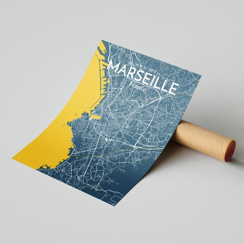 Marseille City Map Poster – Detailed Art Print of Marseille, South of France City Map Art for Home Decor, Office Decor, and Unique Gifts