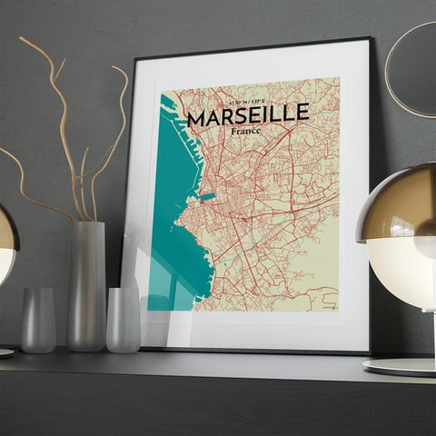 Marseille City Map Poster – Detailed Art Print of Marseille, South of France City Map Art for Home Decor, Office Decor, and Unique Gifts