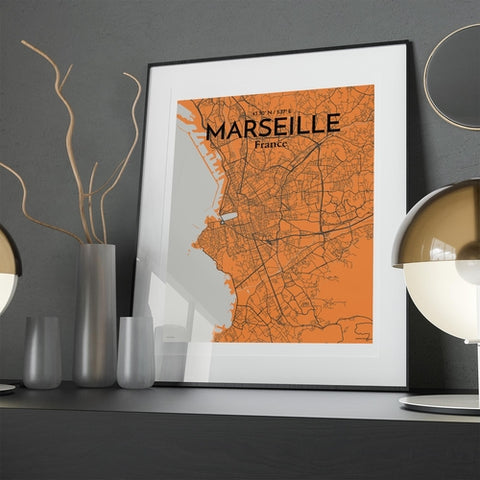 Marseille City Map Poster – Detailed Art Print of Marseille, South of France City Map Art for Home Decor, Office Decor, and Unique Gifts