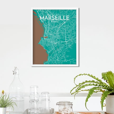 Marseille City Map Poster – Detailed Art Print of Marseille, South of France City Map Art for Home Decor, Office Decor, and Unique Gifts