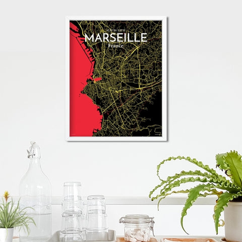 Marseille City Map Poster – Detailed Art Print of Marseille, South of France City Map Art for Home Decor, Office Decor, and Unique Gifts